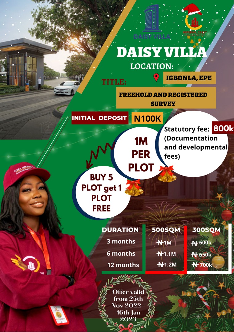 Land for sale in Igbonla Epe, Lagos State | Daisy Villa